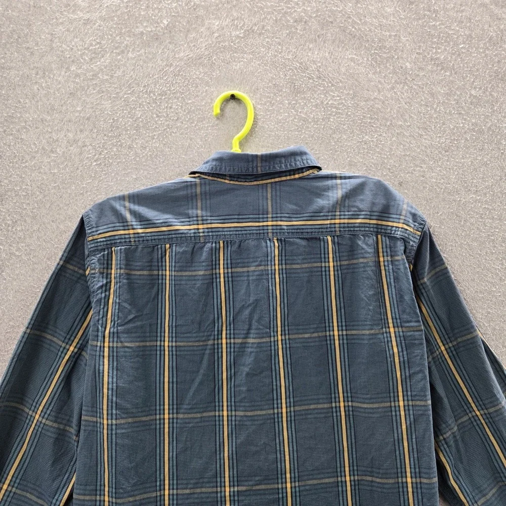 Levi's‎ Men Button Up Shirt L Blue Plaid Casual Standard Long Sleeve Logo
